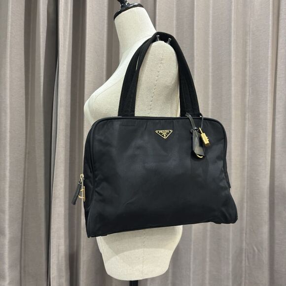 Prada Handbags - Prada Tessuto Top Handle Bag Black